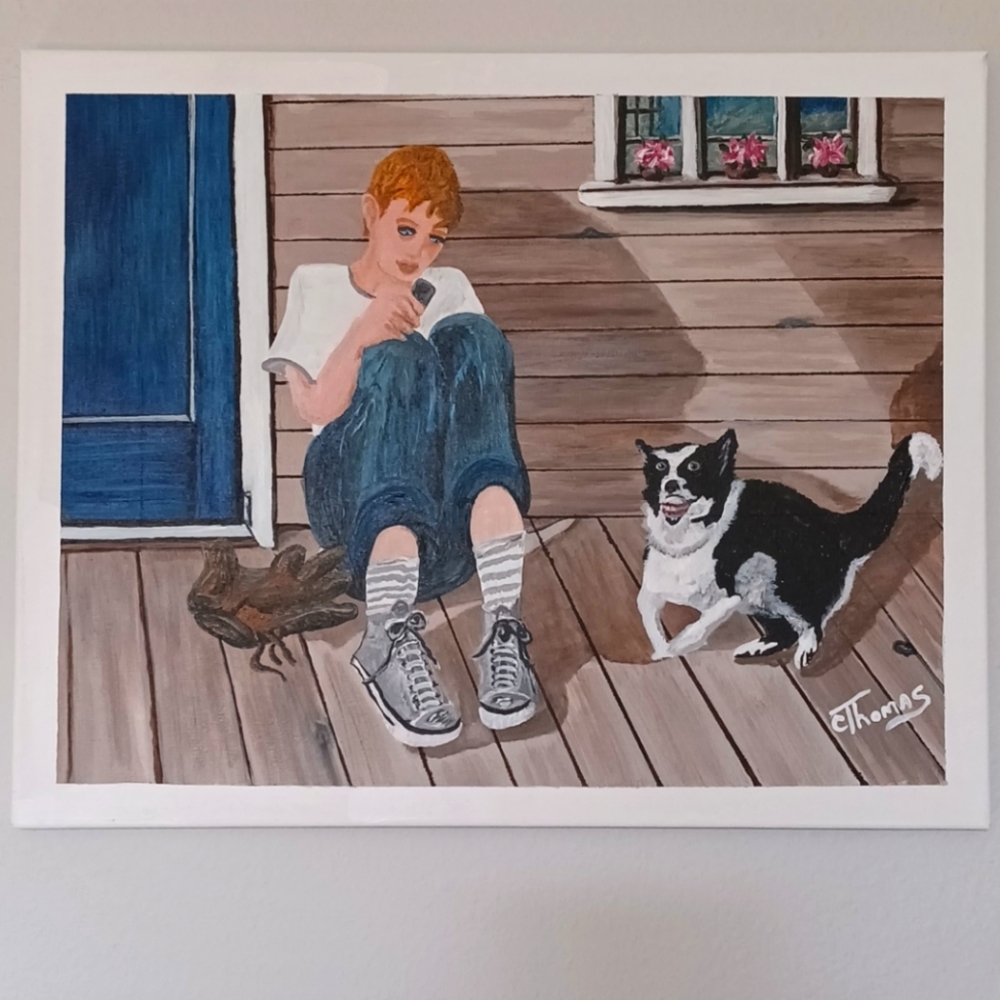 Relaxing on the Porch Original Painting
